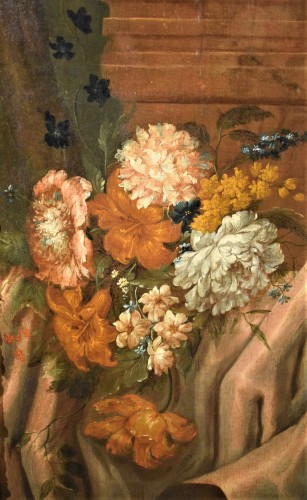 Antiquités - Nature morte de fleurs dans un jardin - Antonio Rapous (1733-1819)